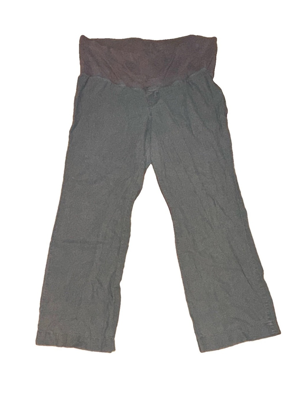 Old Navy Women’s Maternity Pants Gray Solid Pockets Over-Belly Panel Size L